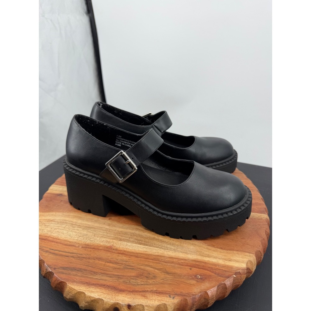 Madden Girl Thompkins Mary Jane Shoes Womens 7.5 Black Chunky Platform Lug Sole - Picture 1 of 9
